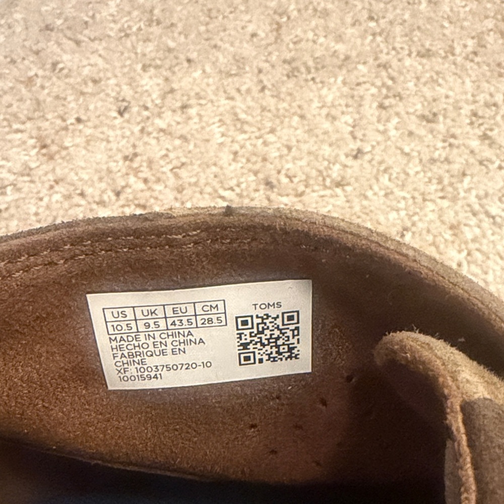 TOMS Navi Mens Brown Nubuck Lace up Chukka Boots - Picture 10 of 11